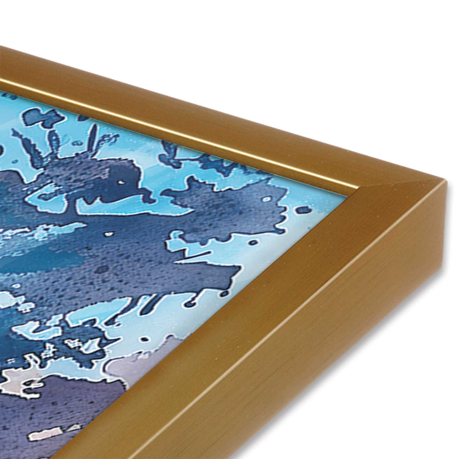 [Color:Polished Gold], Picture of art in a Polished Gold frame at an angle