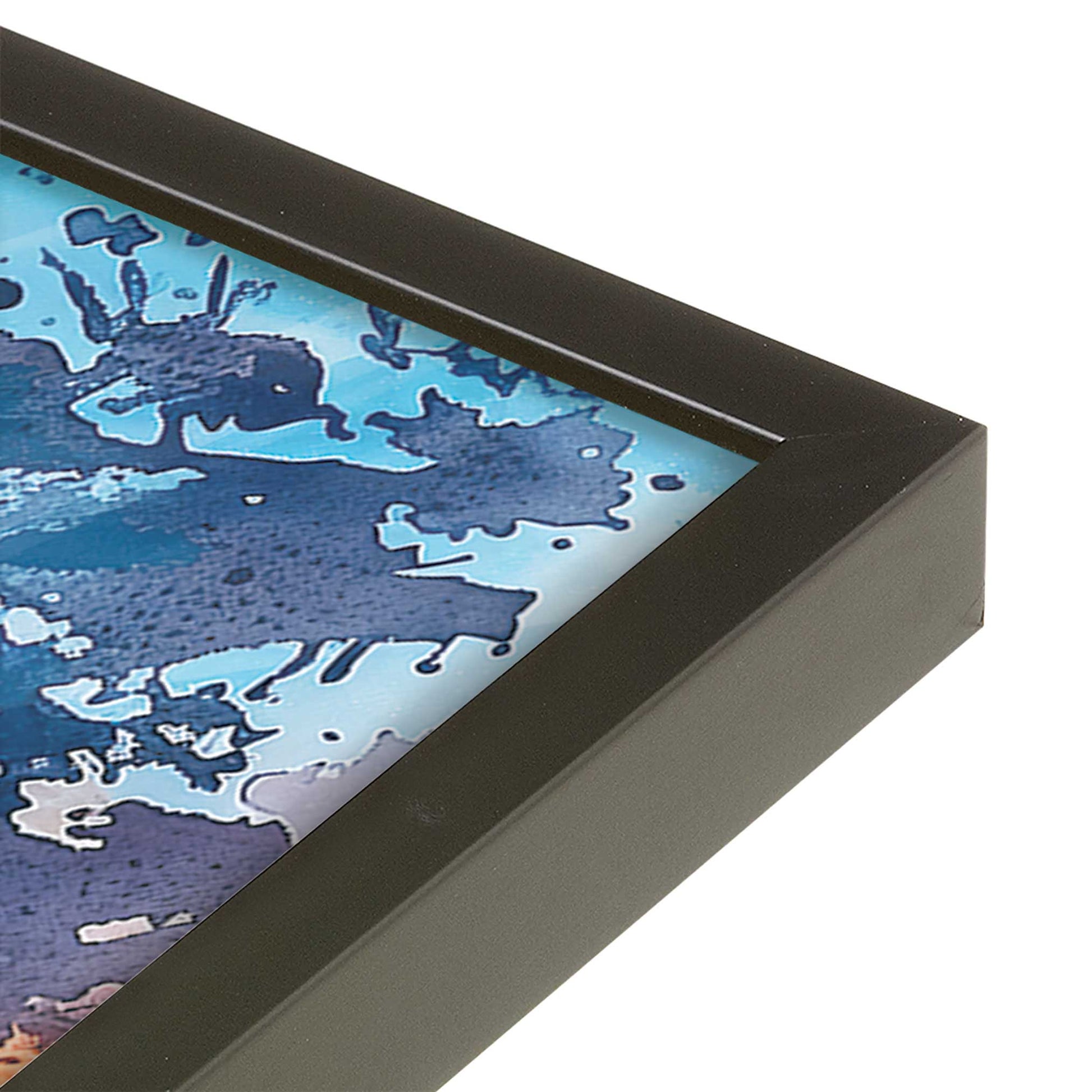 [Color:Satin Black], Picture of art in a Satin Black frame at an angle