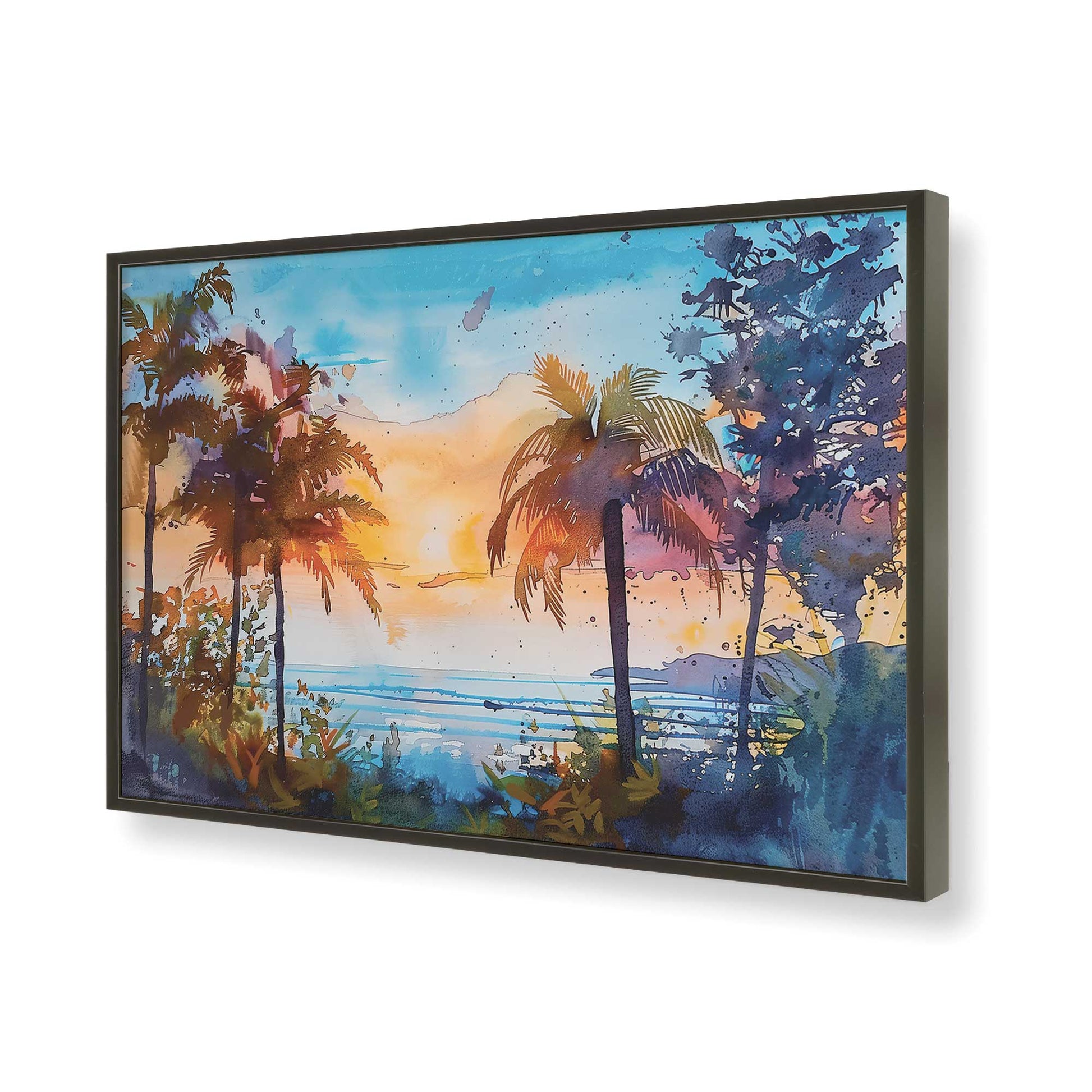 [Color:Satin Black], Picture of art in a Satin Black frame of the corner