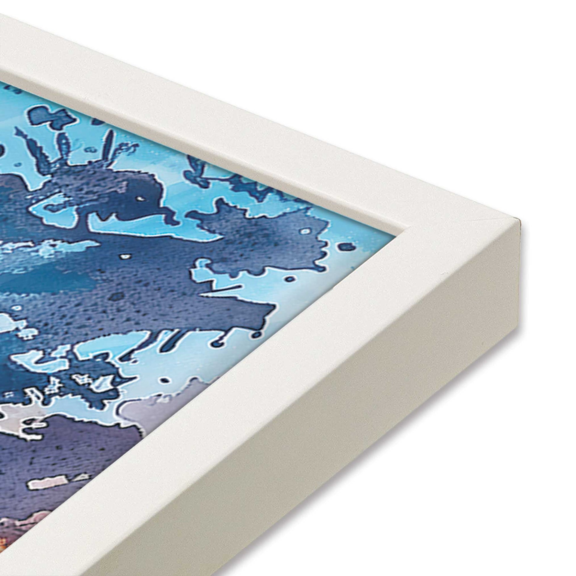 [Color:Opaque White], Picture of art in a Opaque White frame at an angle