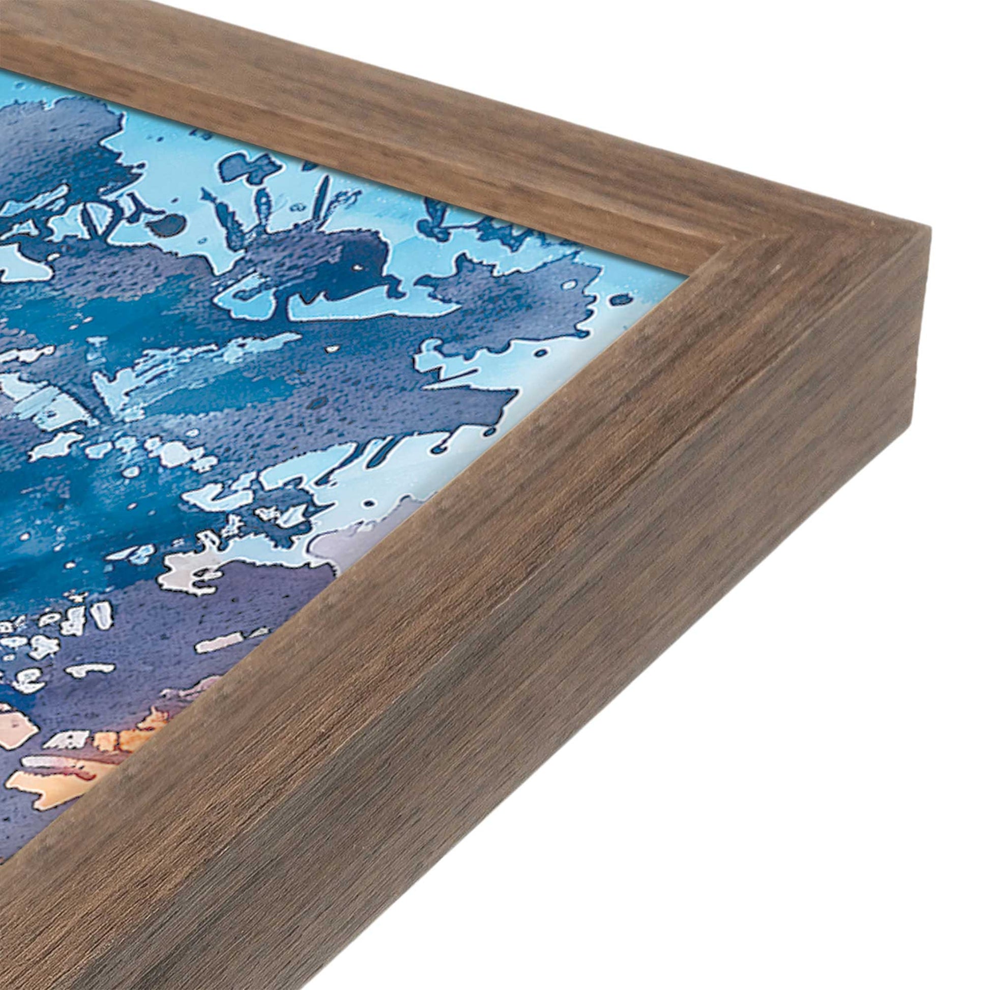 [Color:Walnut], Picture of art in a Walnut frame at an angle