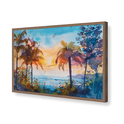 [Color:Walnut], Picture of art in a Walnut frame of the corner
