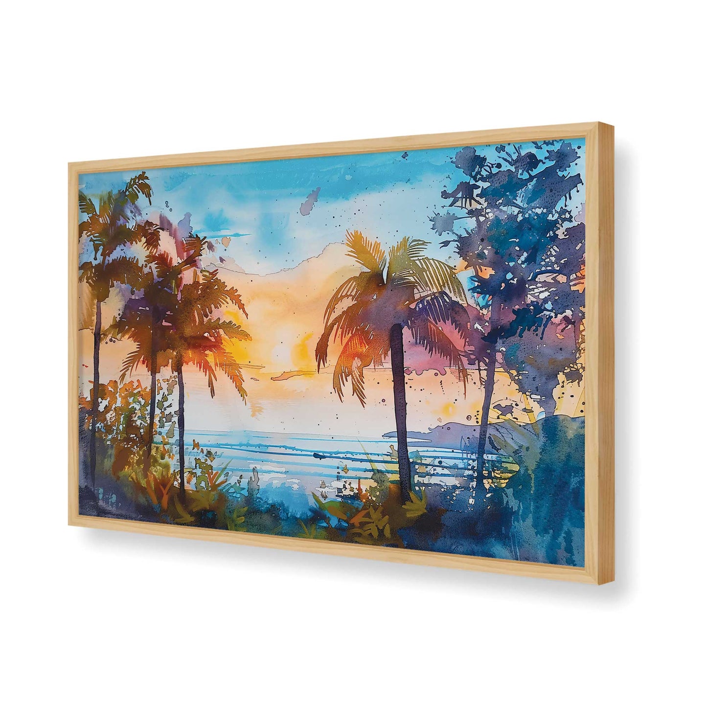 [Color:American Maple], Picture of art in a American Maple frame of the corner