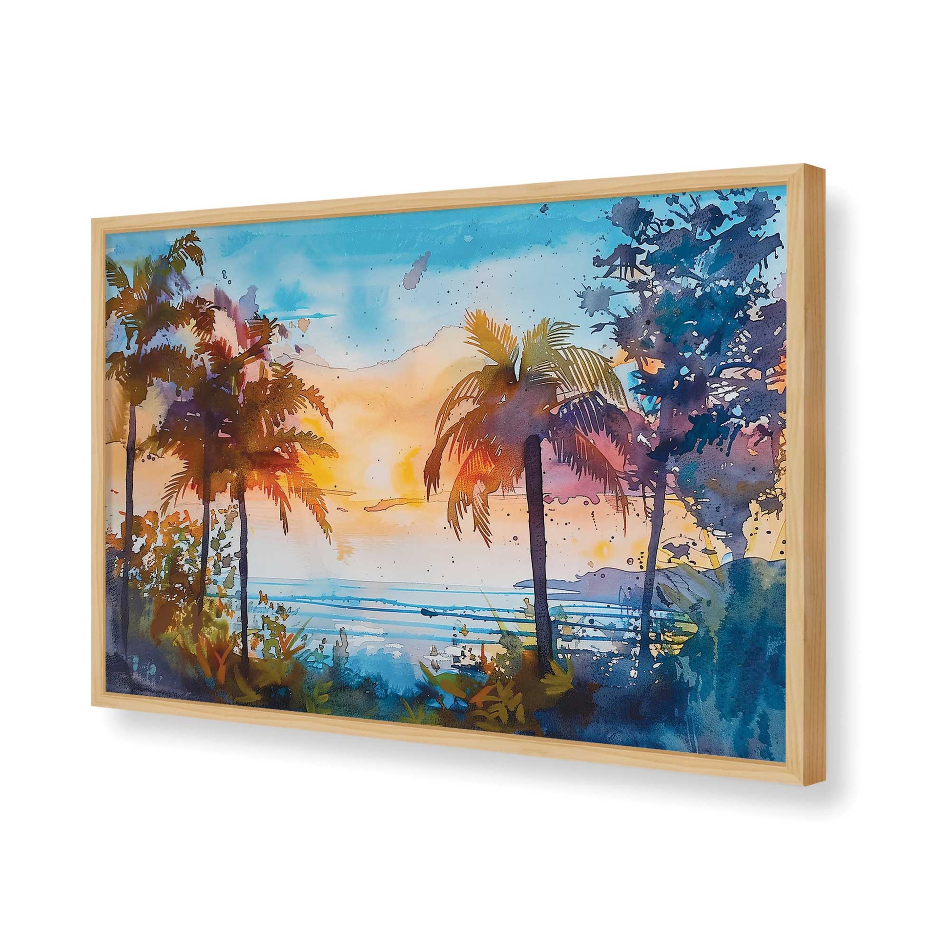 [Color:American Maple], Picture of art in a American Maple frame of the corner