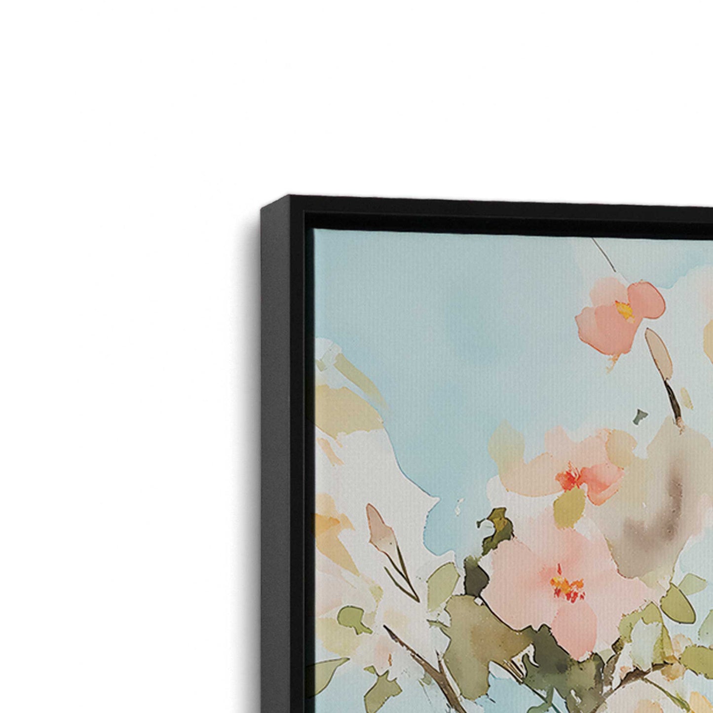 [Color:Satin Black], Picture of art in a Satin Black frame at an angle