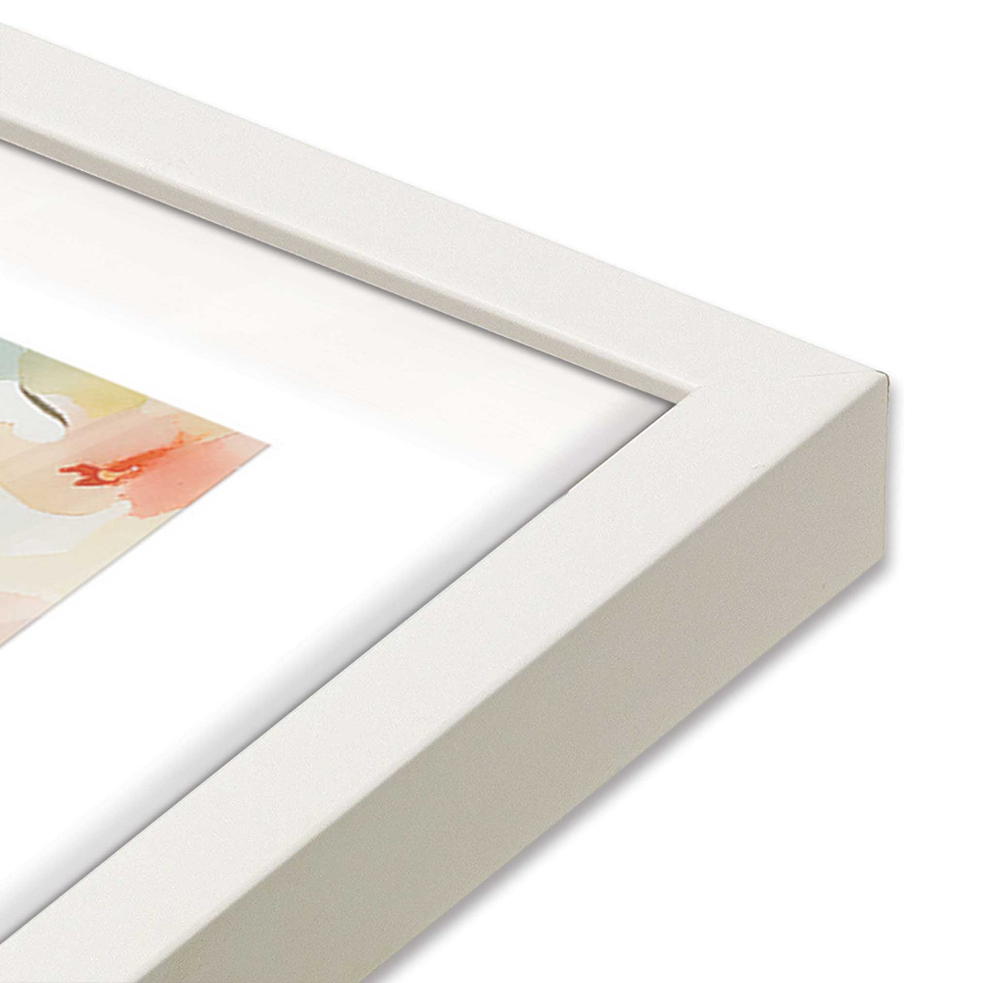 [Color:Opaque White], Picture of art in a Opaque White frame at an angle