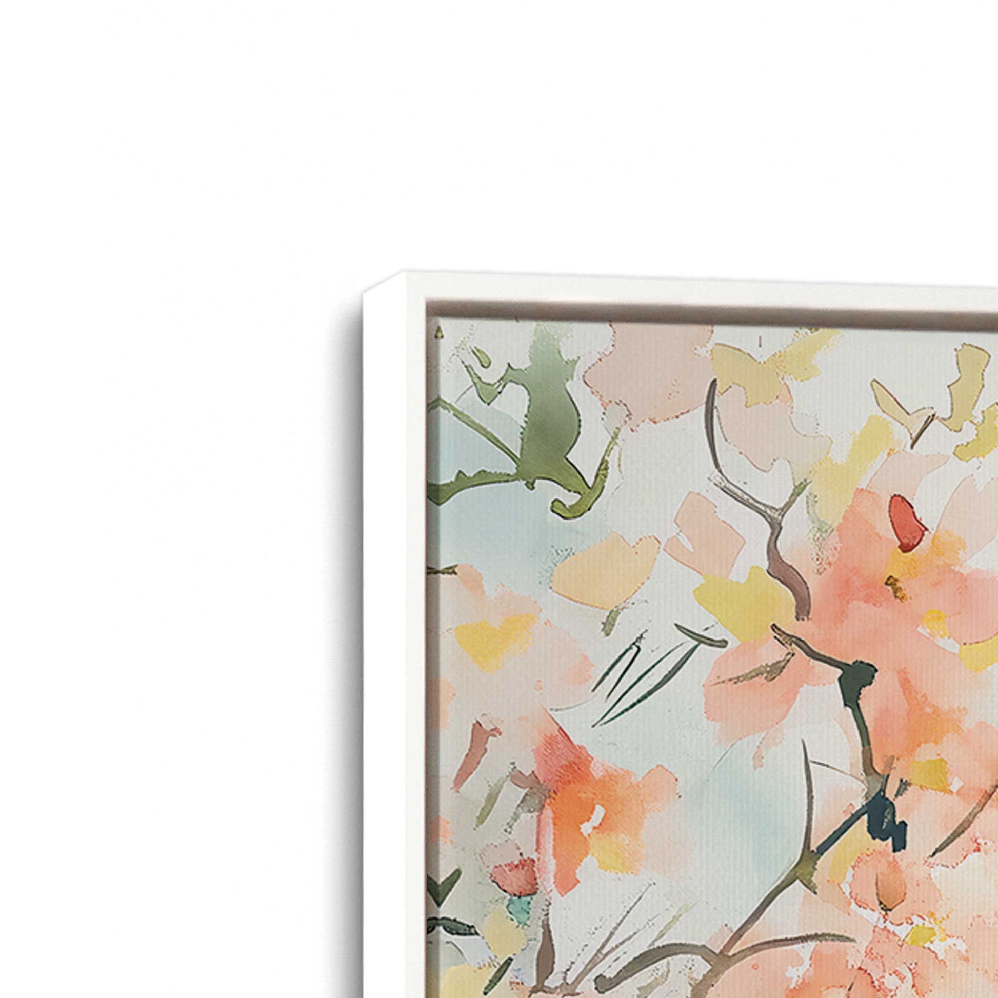 [Color:Opaque White], Picture of art in a White frame at an angle