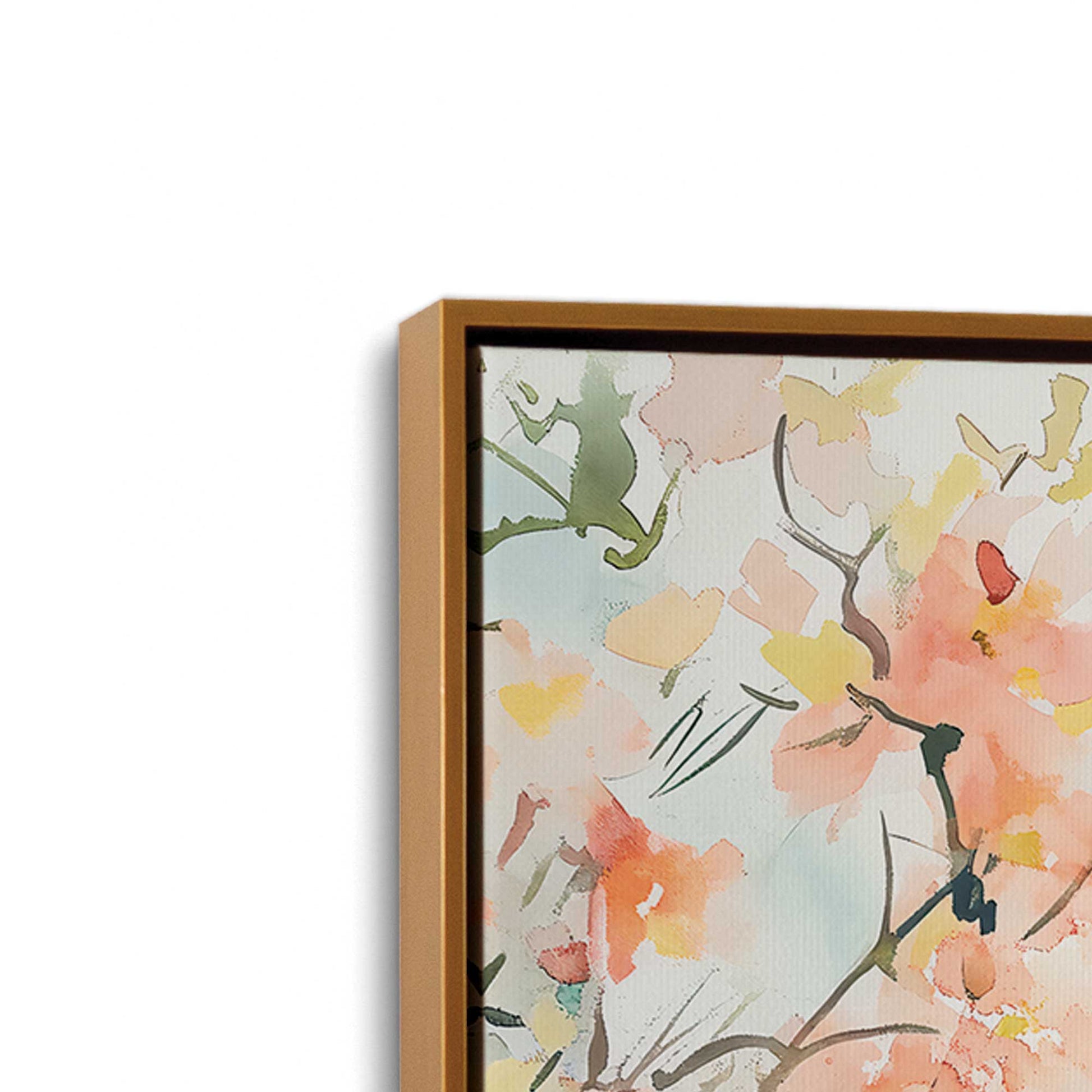 [Color:Polished Gold], Picture of art in a Polished Gold frame at an angle