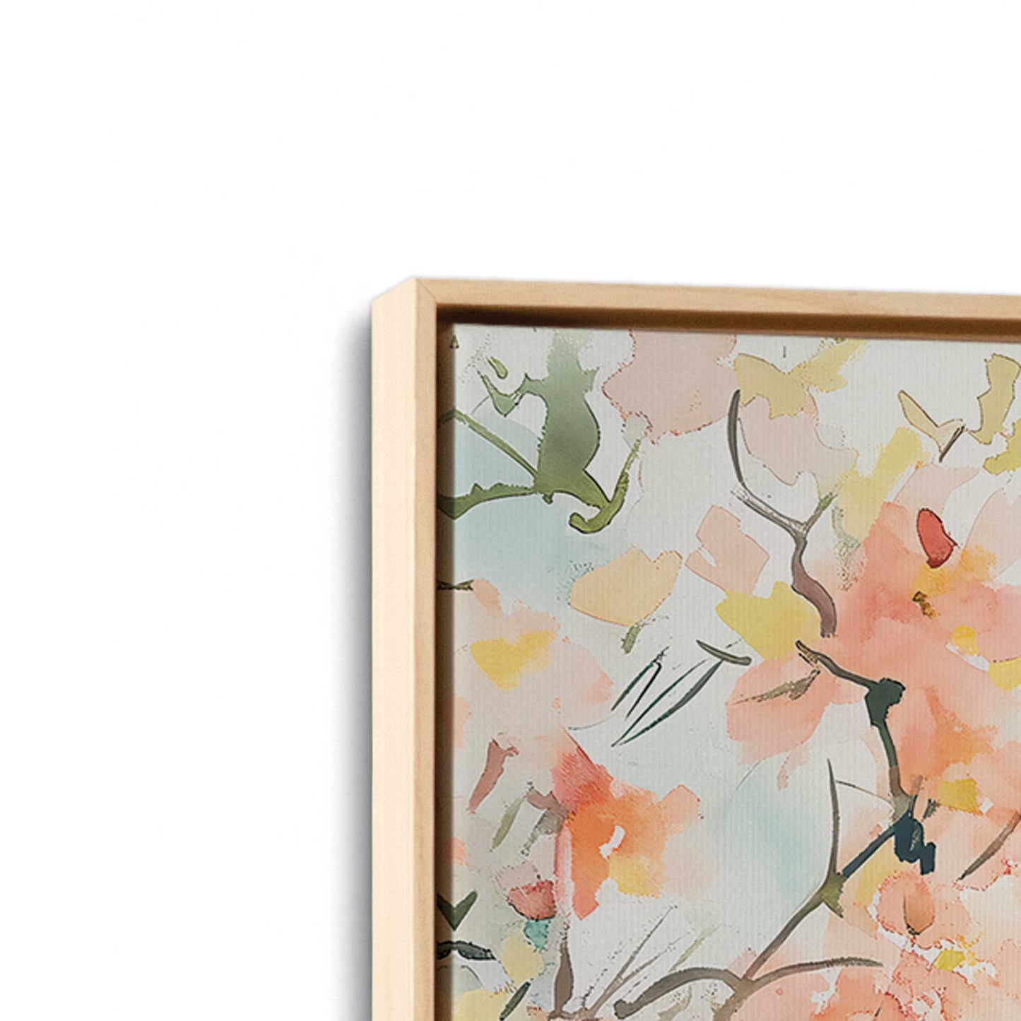 [Color:American Maple], Picture of art in a American Maple frame at an angle
