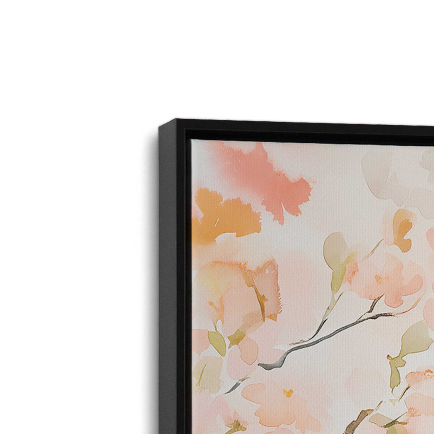 [Color:Satin Black], Picture of art in a Satin Black frame at an angle