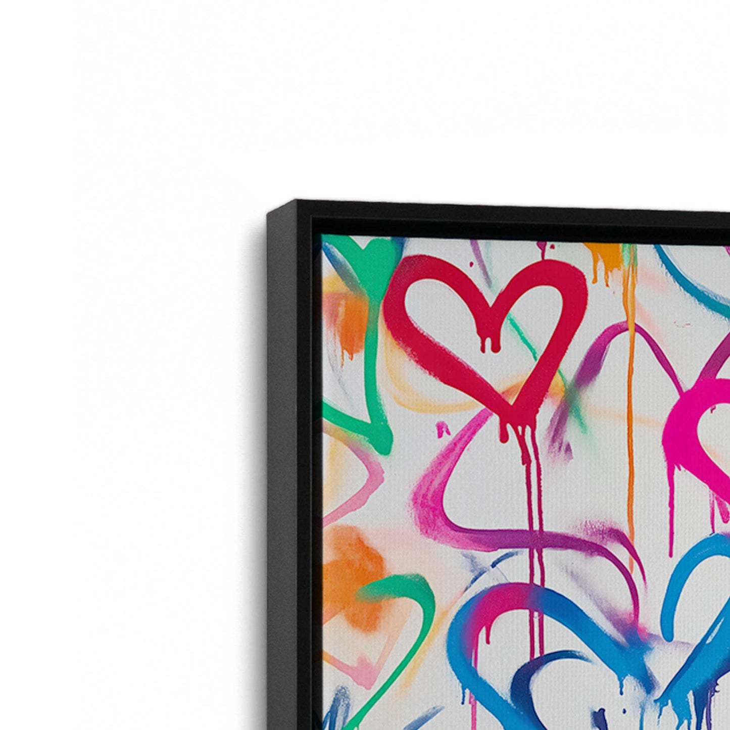 [Color:Satin Black], Picture of art in a Satin Black frame at an angle