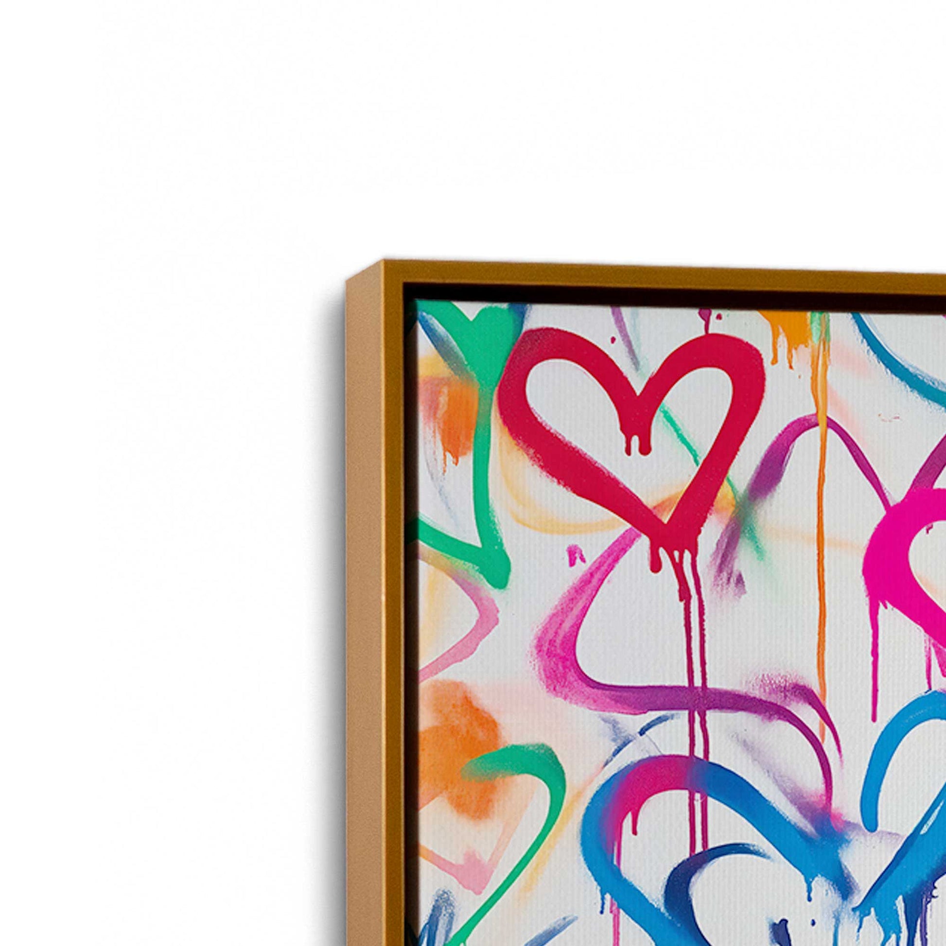 [Color:Polished Gold], Picture of art in a Polished Gold frame at an angle