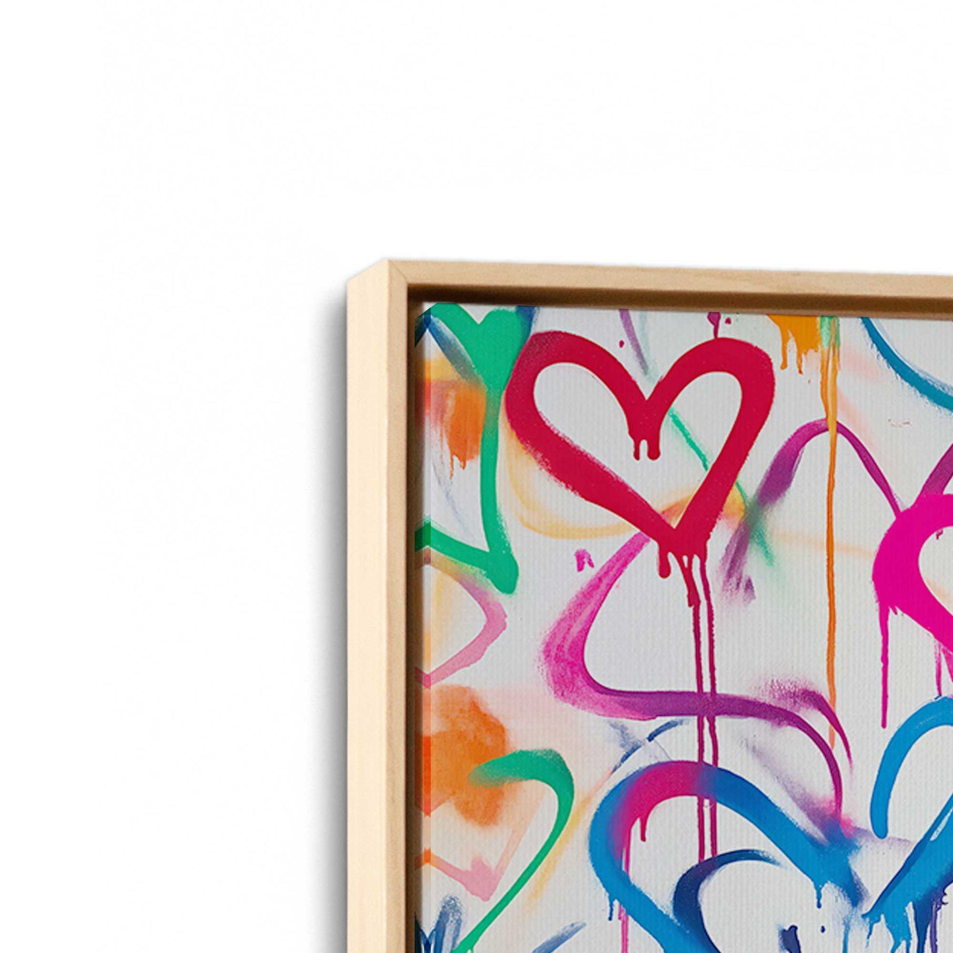 [Color:American Maple], Picture of art in a American Maple frame at an angle