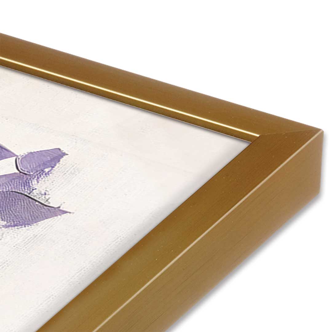 [Color:Polished Gold], Picture of art in a Polished Gold frame at an angle