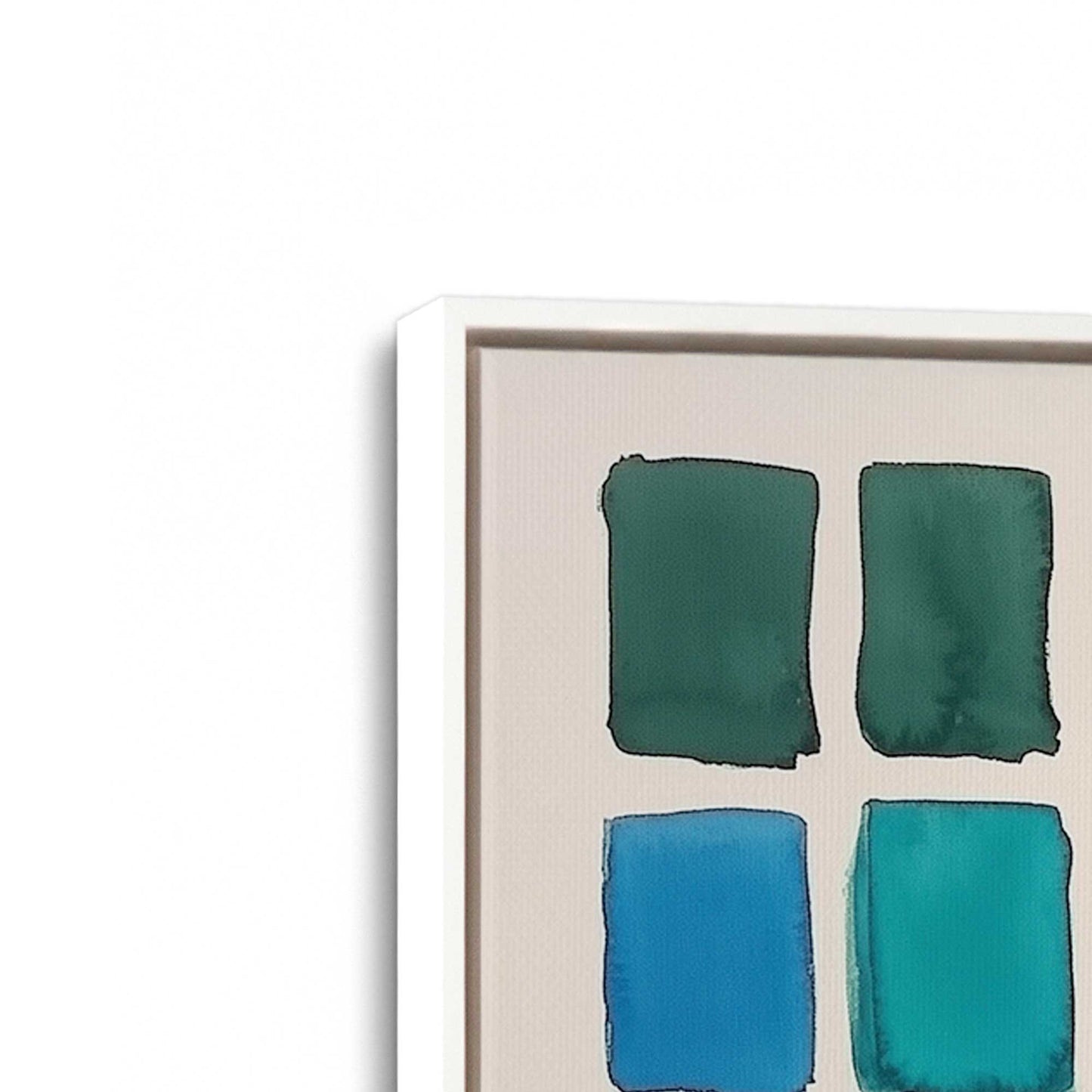 [Color:Opaque White], Picture of art in a White frame at an angle