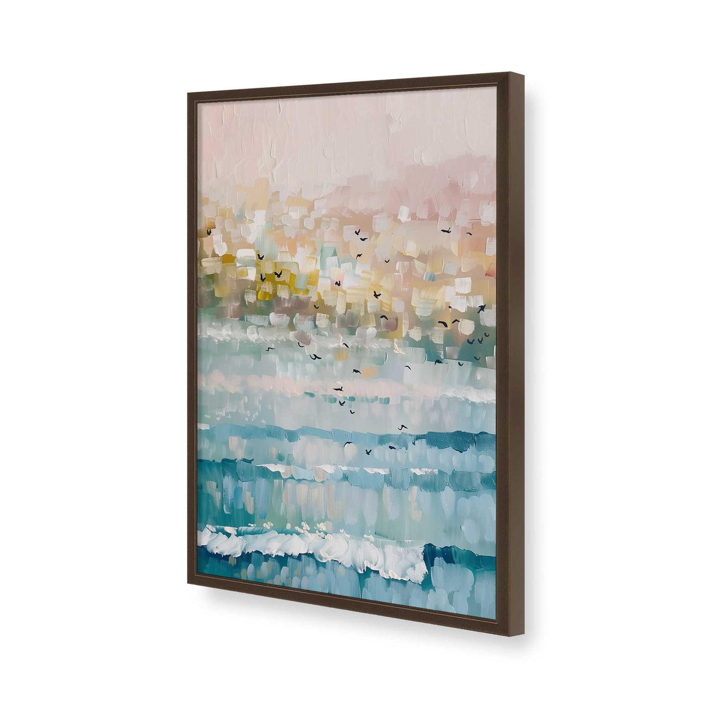 [Color:Brown], Picture of art in a Brown frame of the corner