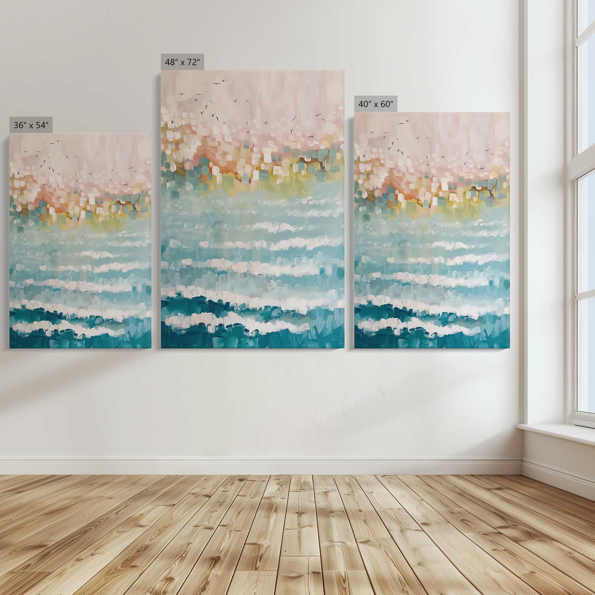 [Color:Stretched Canvas], Image showing the size comparisons