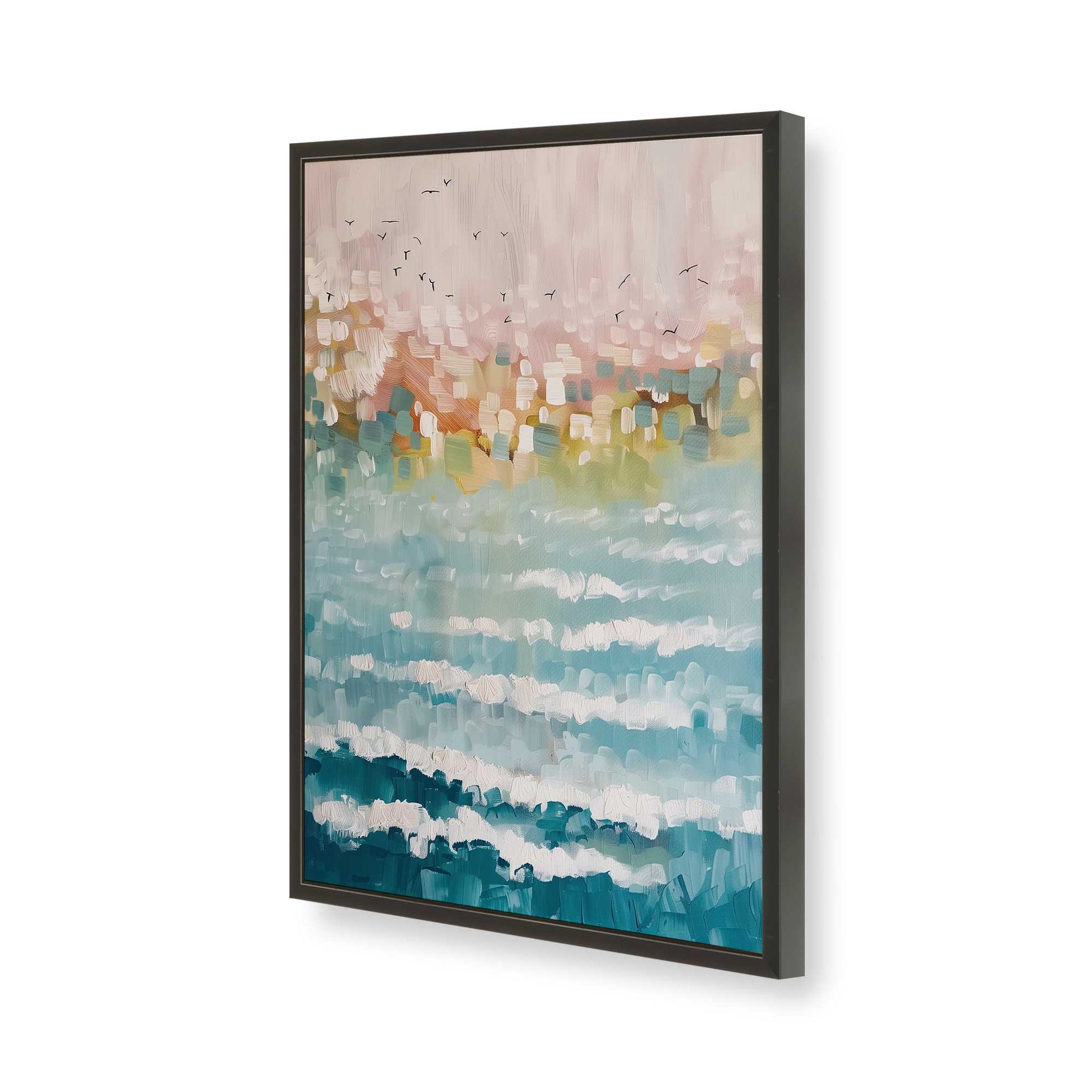[Color:Satin Black], Picture of art in a Satin Black frame of the corner