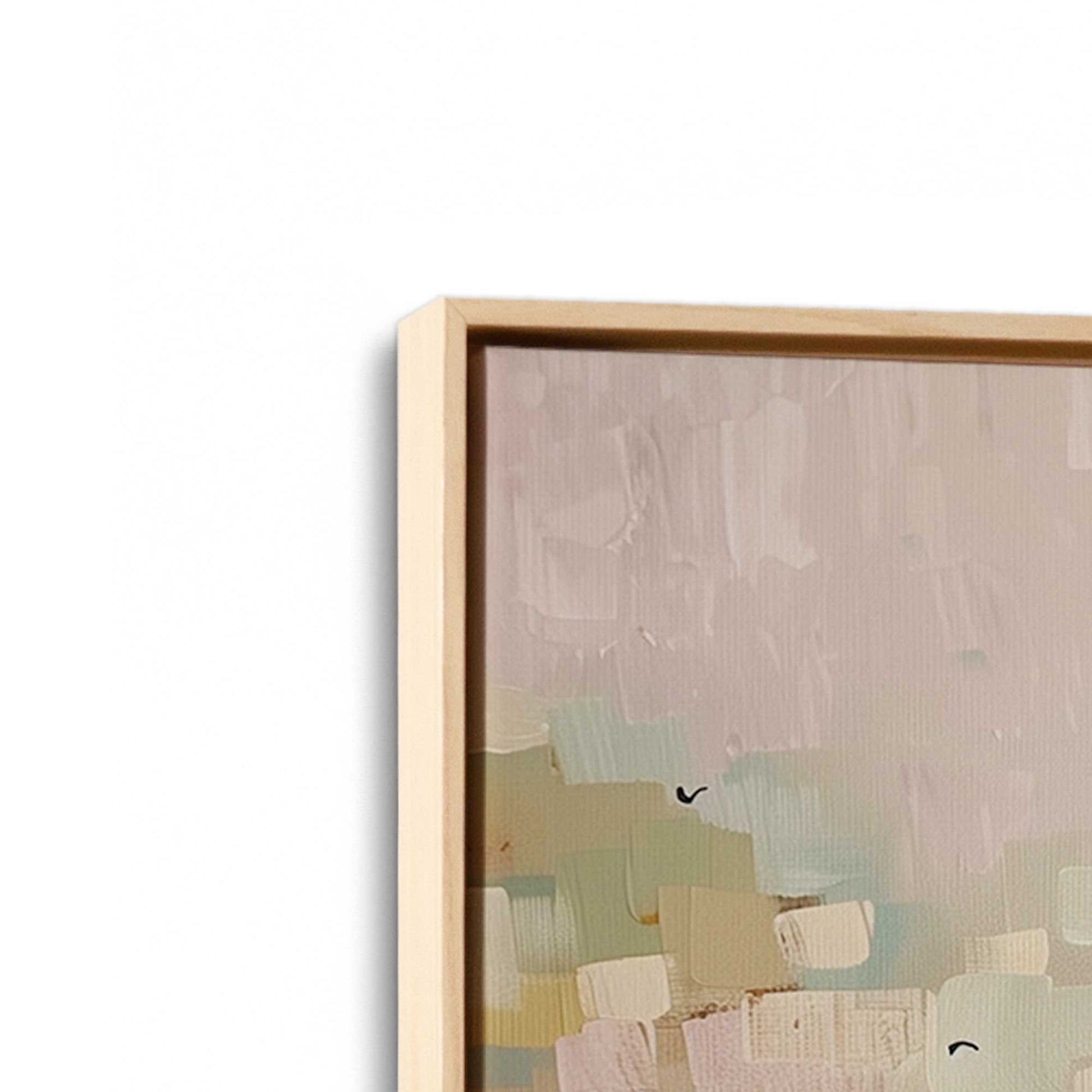 [Color:American Maple], Picture of art in a American Maple frame at an angle