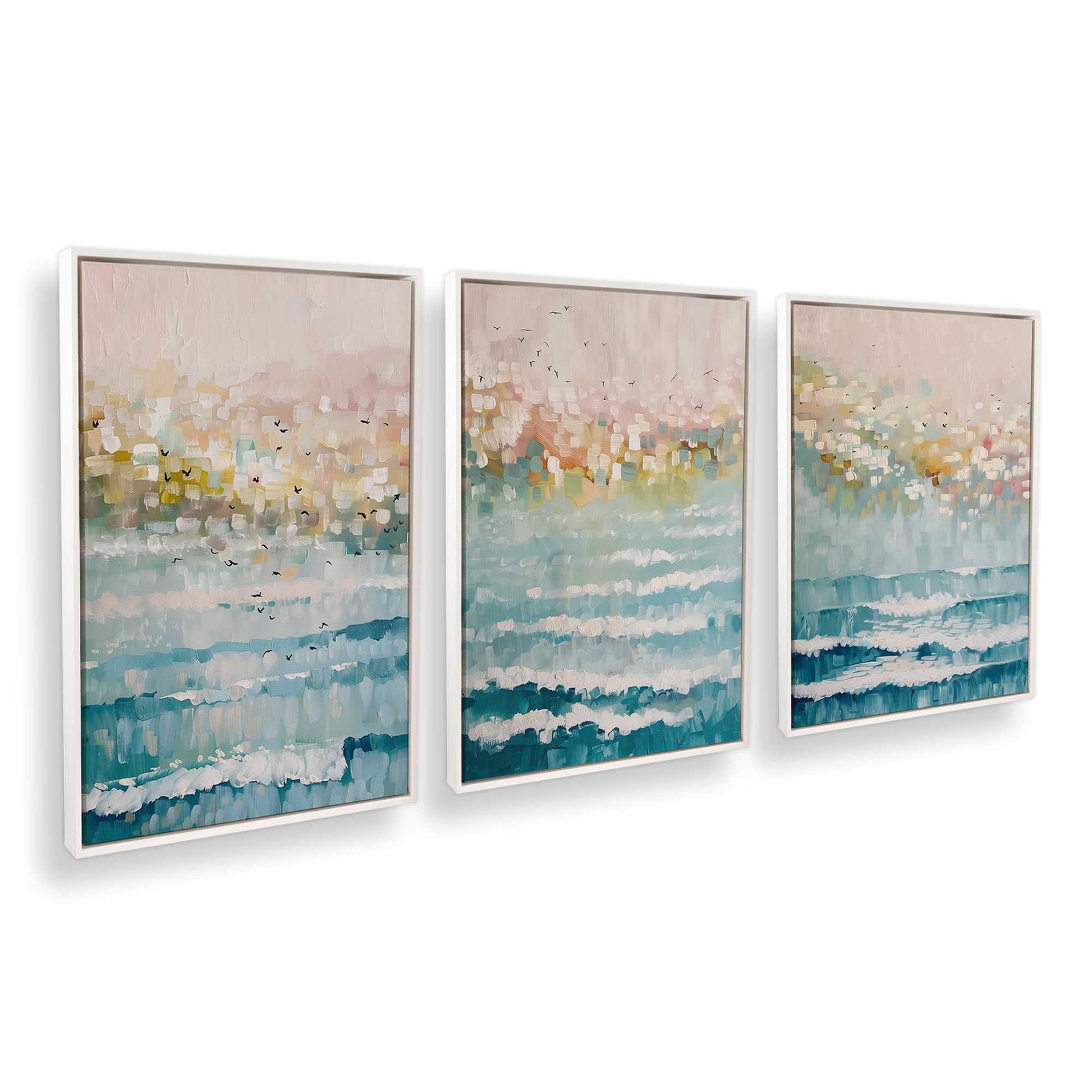[Color:Opaque White], Picture of art in a White frame at an angle