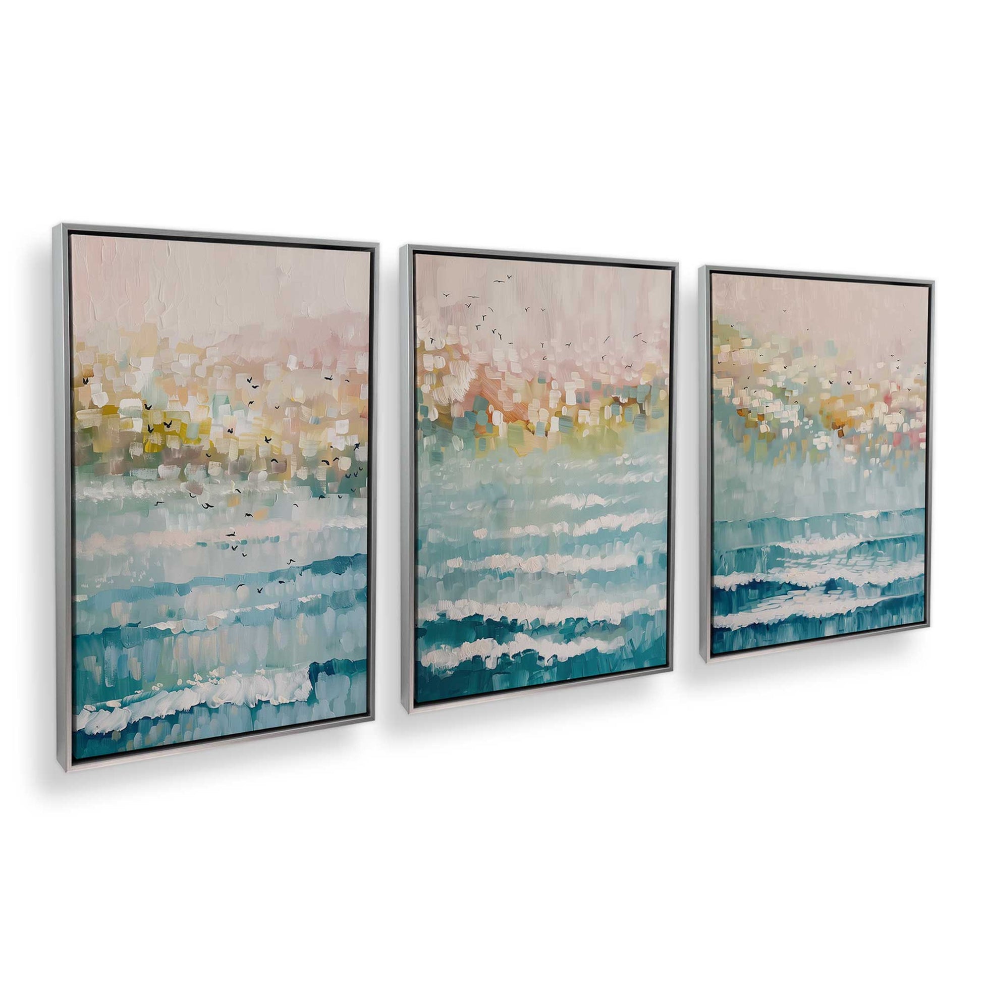 [Color:Polished Chrome], Picture of art in a Polished Chrome frame at an angle