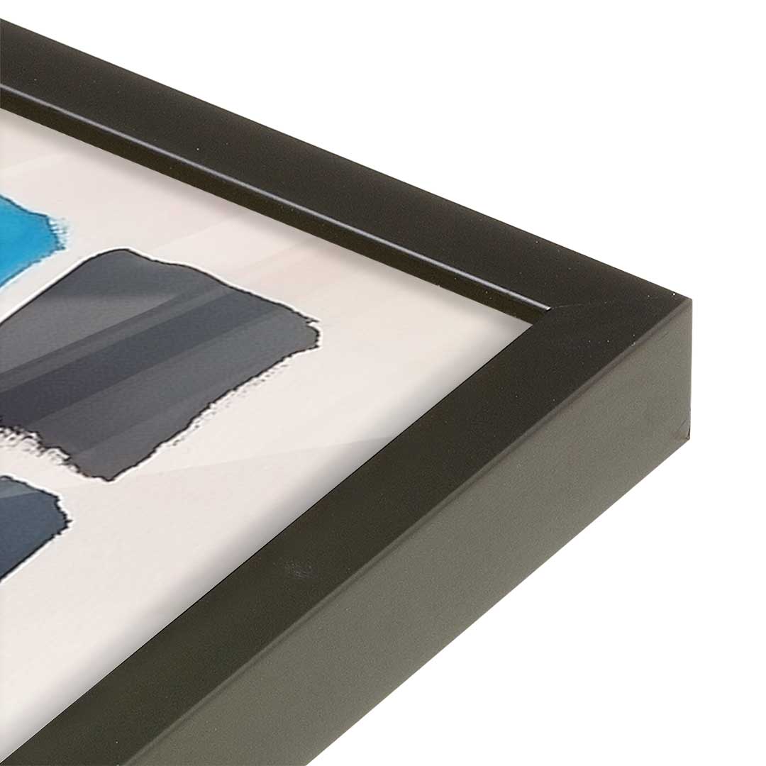 [Color:Satin Black], Picture of art in a Satin Black frame of the corner