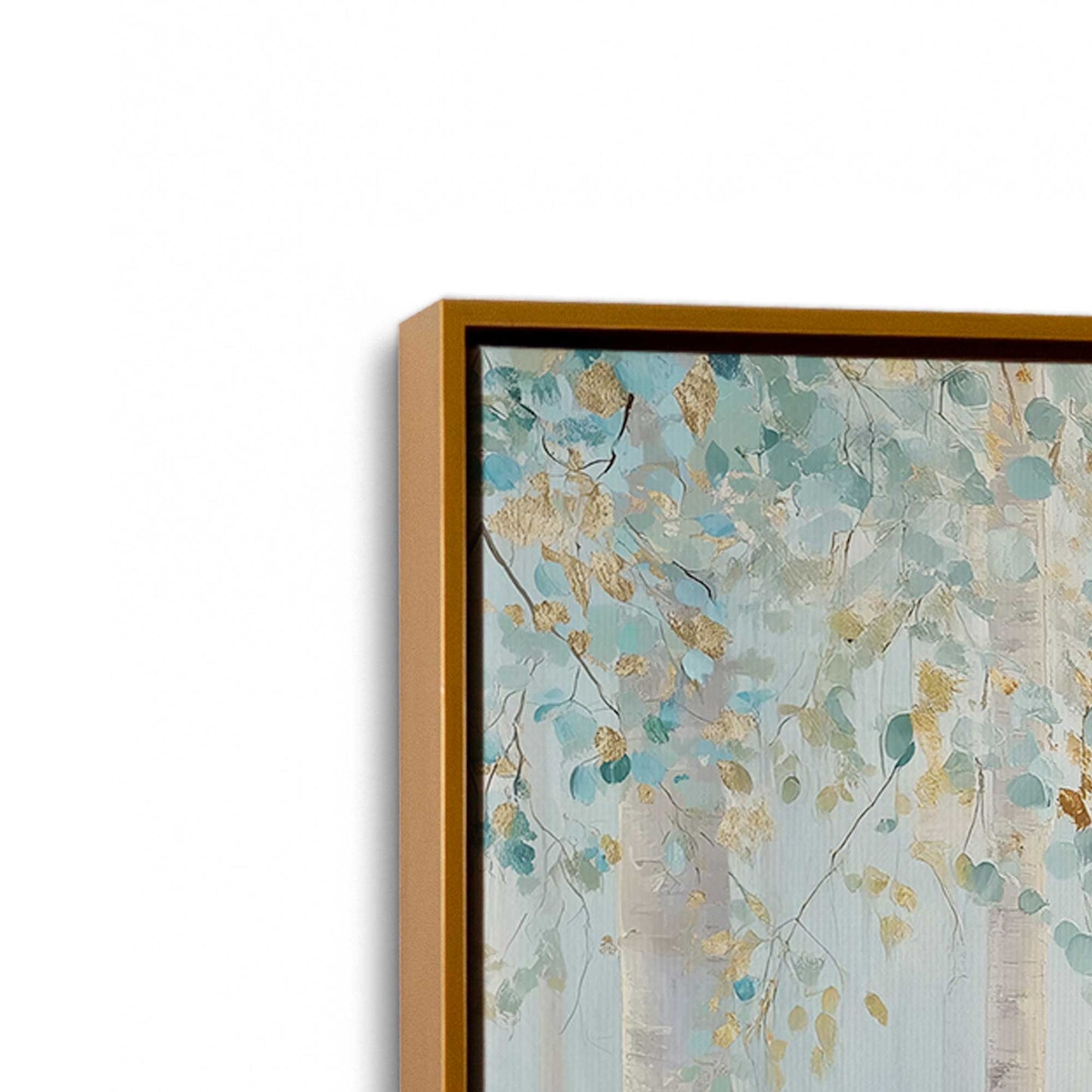 [Color:Polished Gold], Picture of art in a Polished Gold frame at an angle