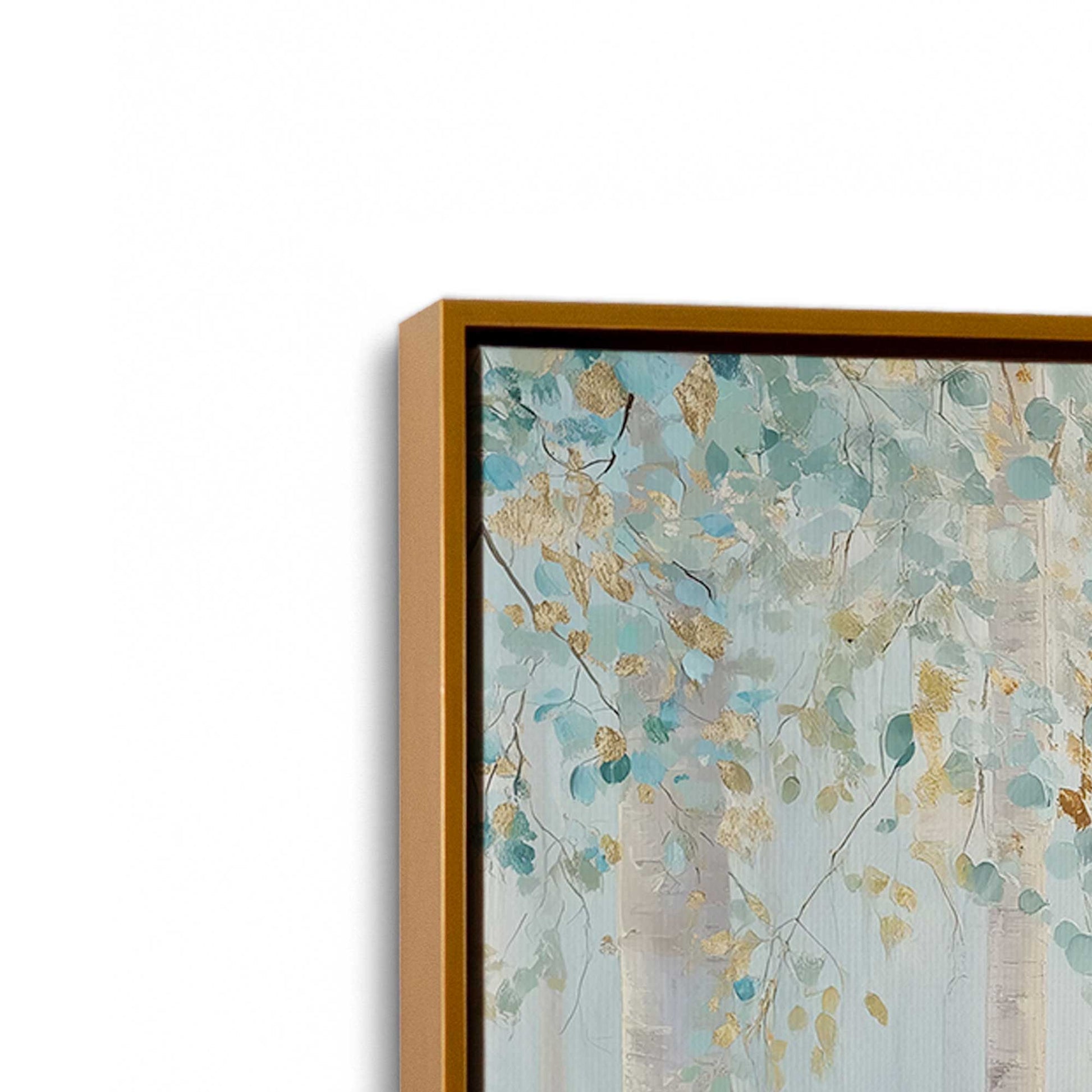 [Color:Polished Gold], Picture of art in a Polished Gold frame at an angle