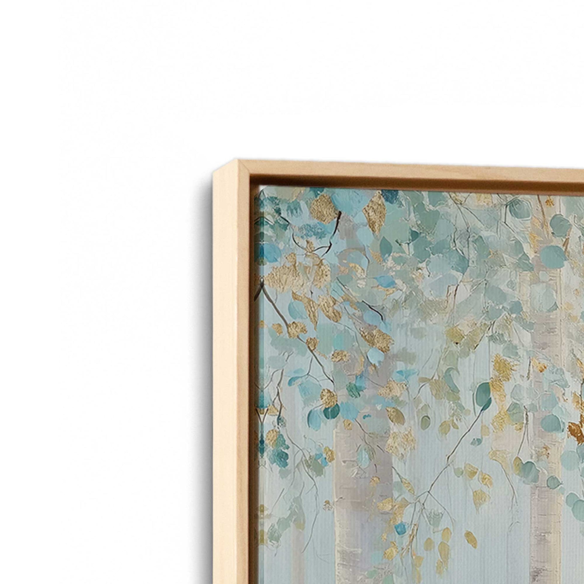 [Color:American Maple], Picture of art in a American Maple frame at an angle