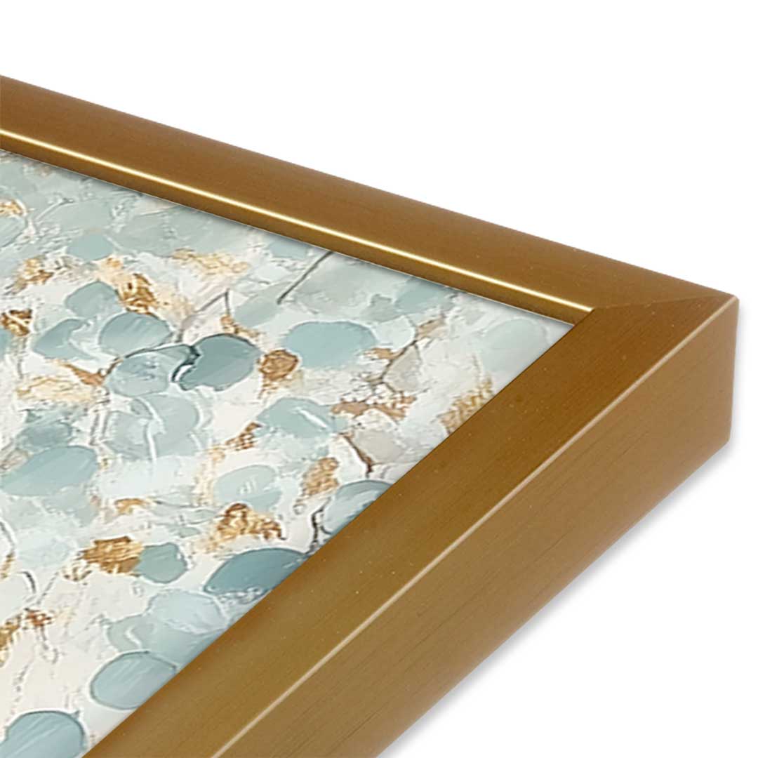 [Color:Polished Gold], Picture of art in a Polished Gold frame at an angle