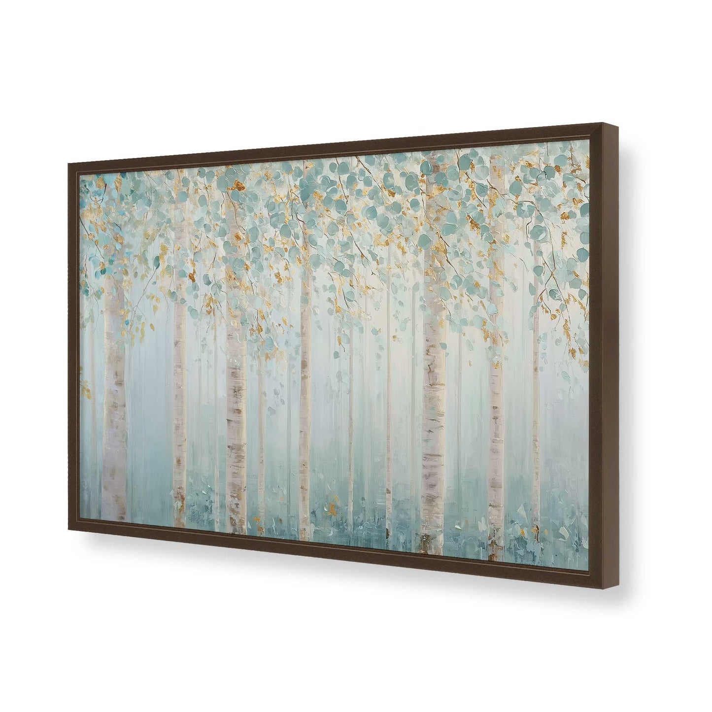 [Color:Brown], Picture of art in a Brown frame of the corner