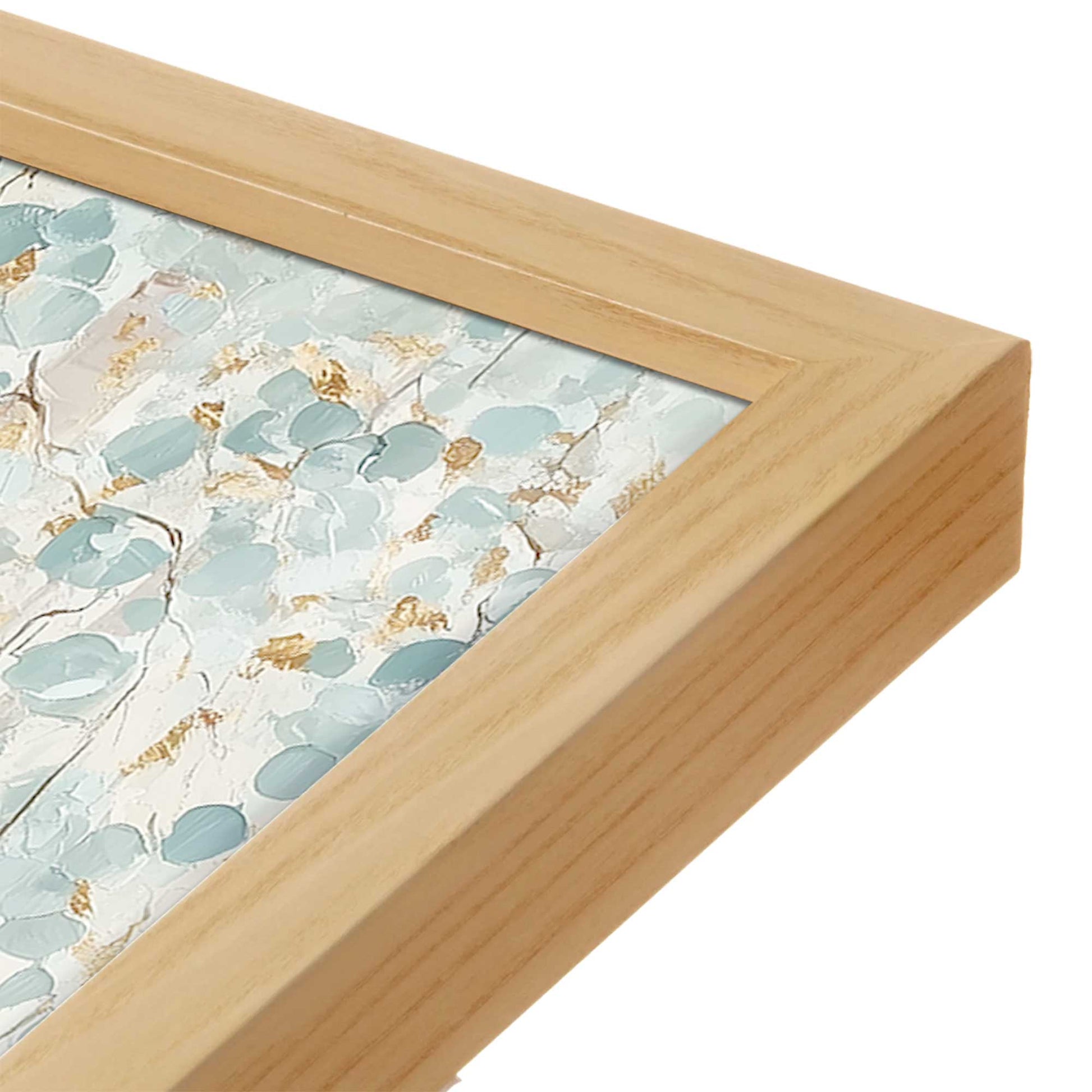 [Color:American Maple], Picture of art in a American Maple frame at an angle