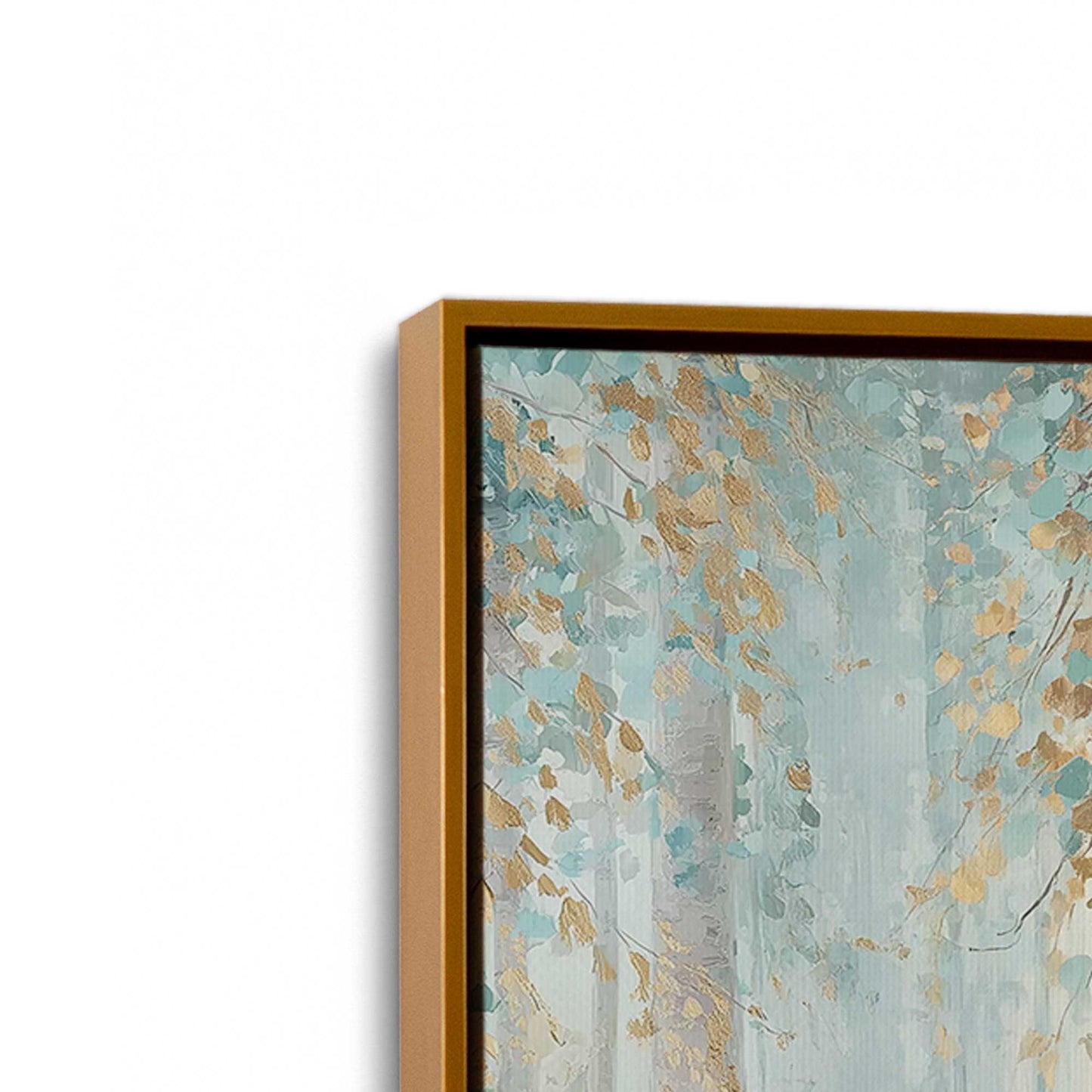 [Color:Polished Gold], Picture of art in a Polished Gold frame at an angle