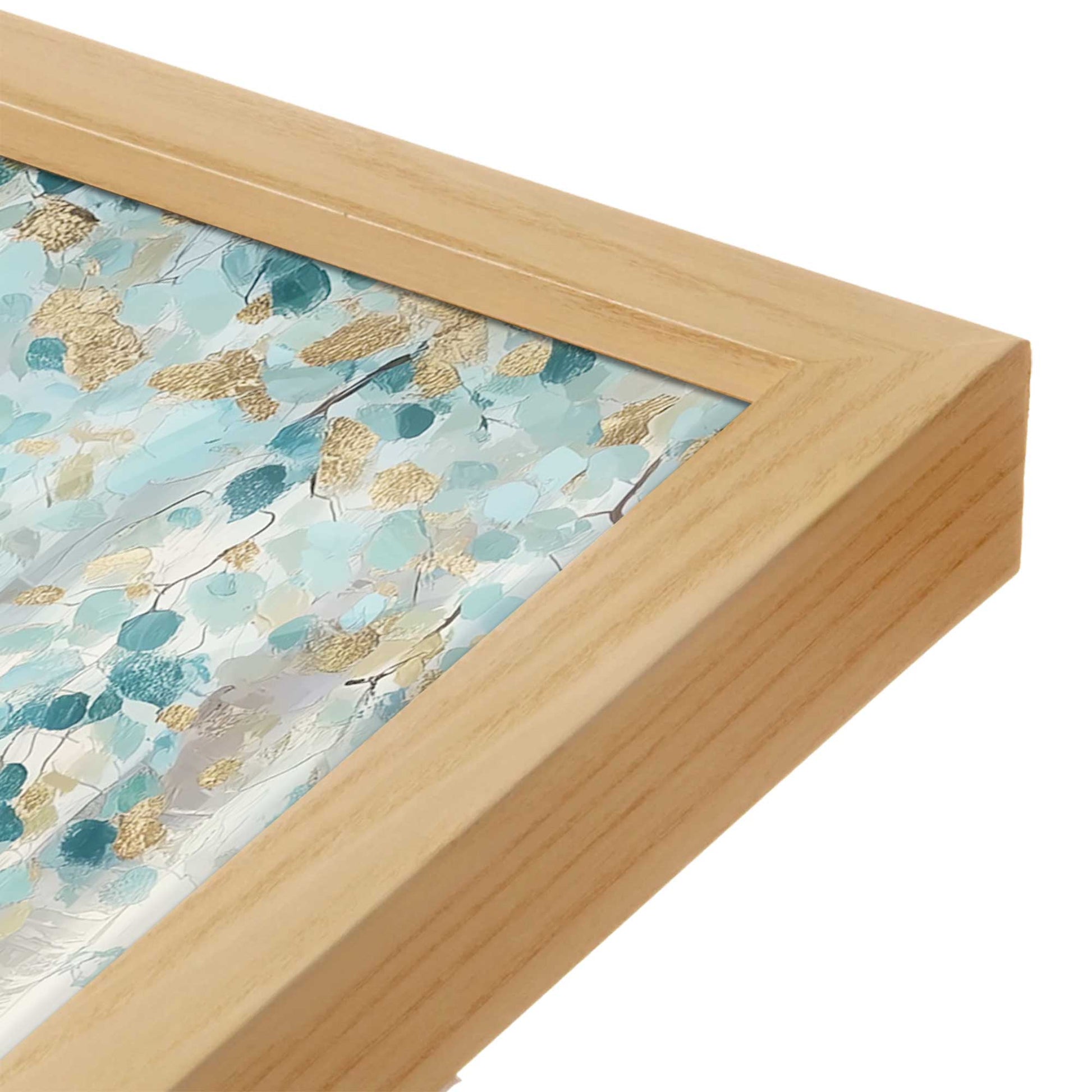 [Color:American Maple], Picture of art in a American Maple frame at an angle