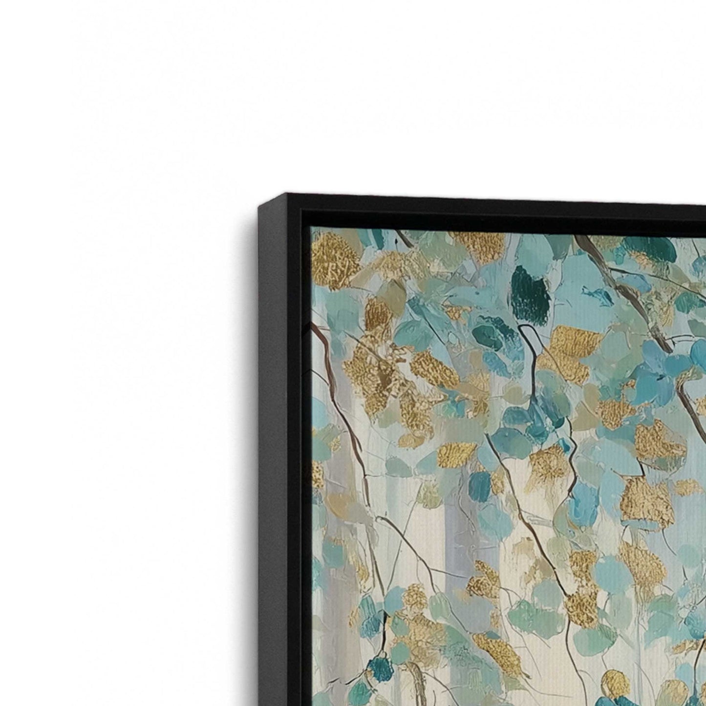 [Color:Satin Black], Picture of art in a Satin Black frame at an angle