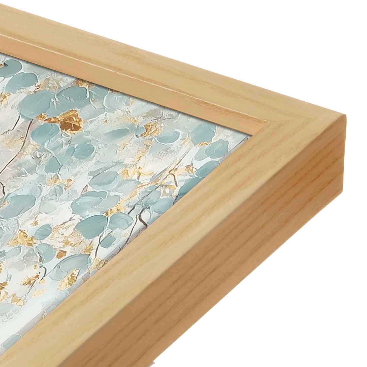 [Color:American Maple], Picture of art in a American Maple frame at an angle
