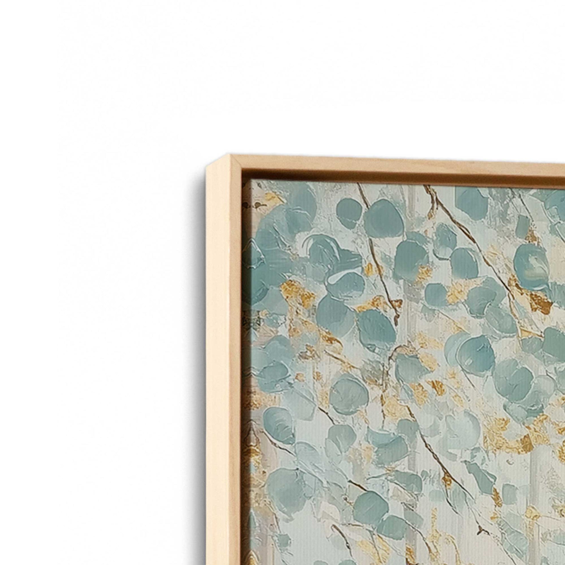 [Color:American Maple], Picture of art in a American Maple frame at an angle