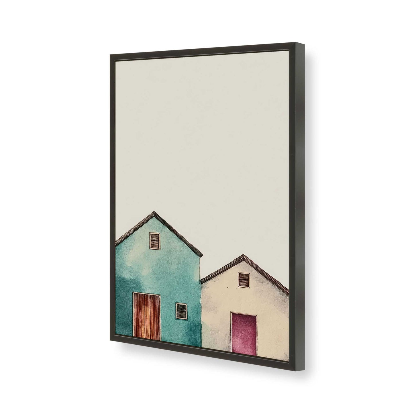 [Color:Satin Black], Picture of art in a Satin Black frame of the corner
