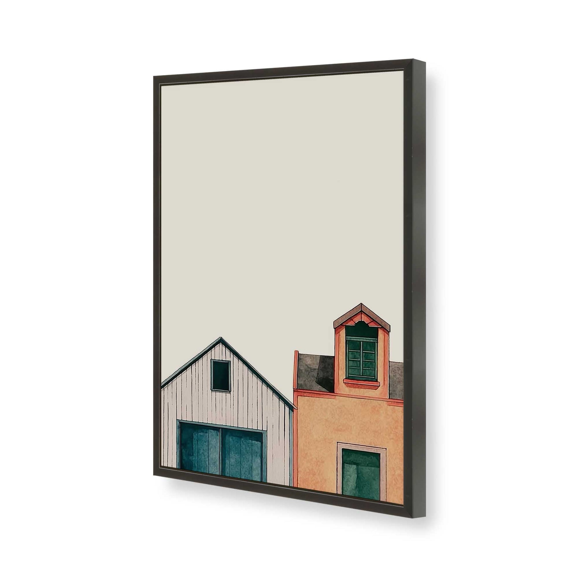 [Color:Satin Black], Picture of art in a Satin Black frame of the corner
