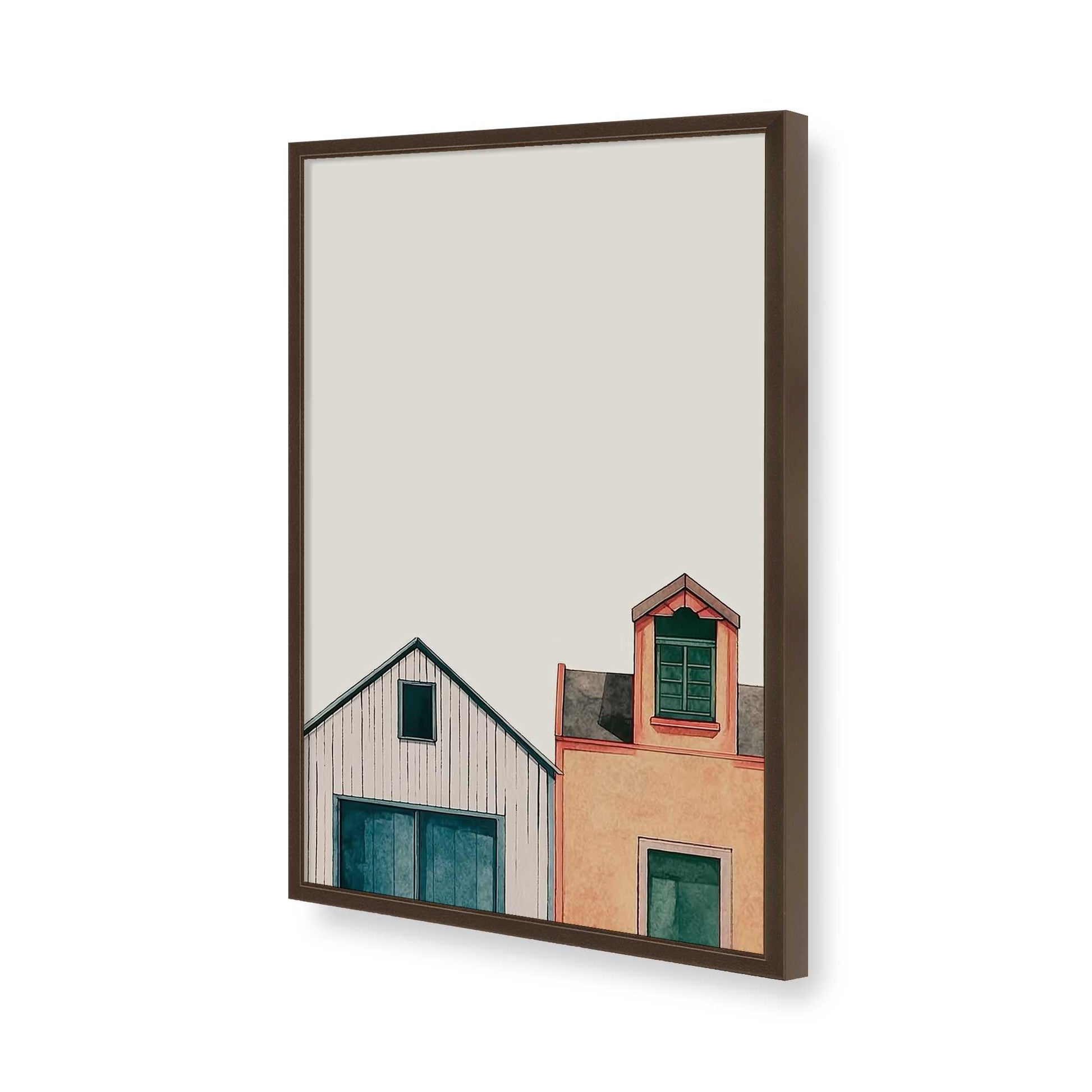 [Color:Brown], Picture of art in a Brown frame of the corner