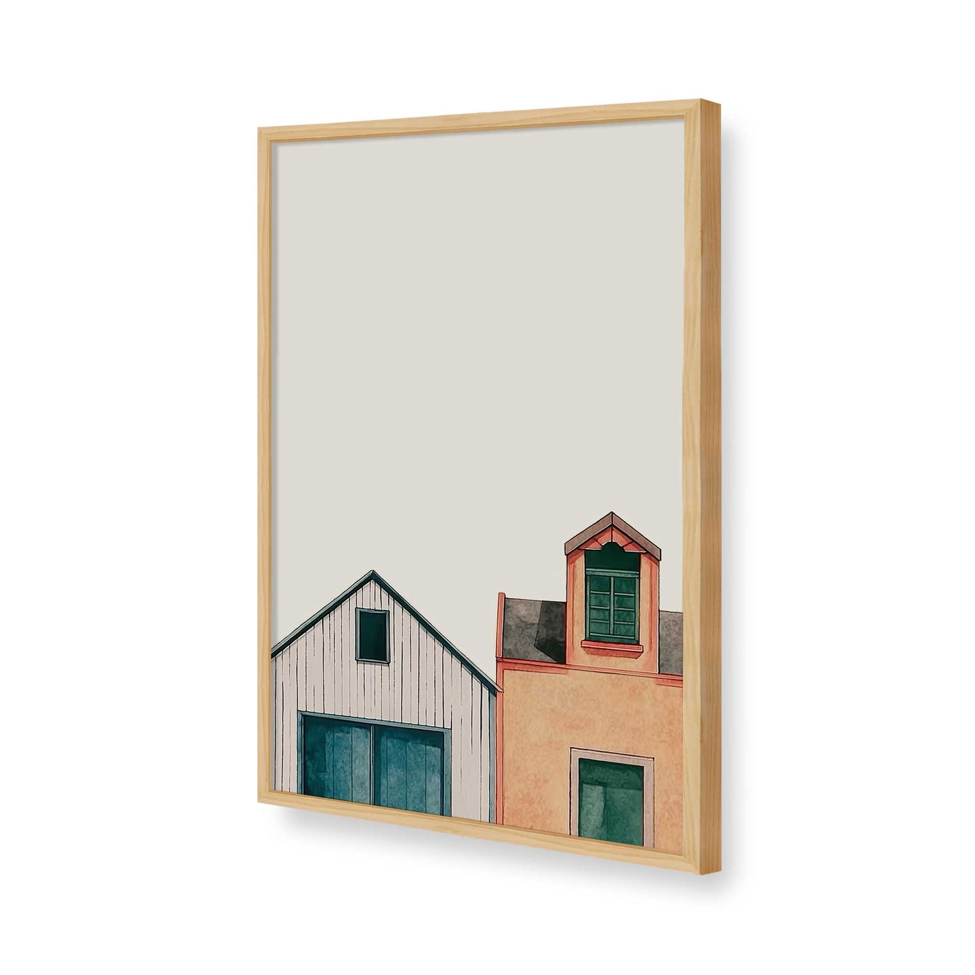 [Color:American Maple], Picture of art in a American Maple frame of the corner