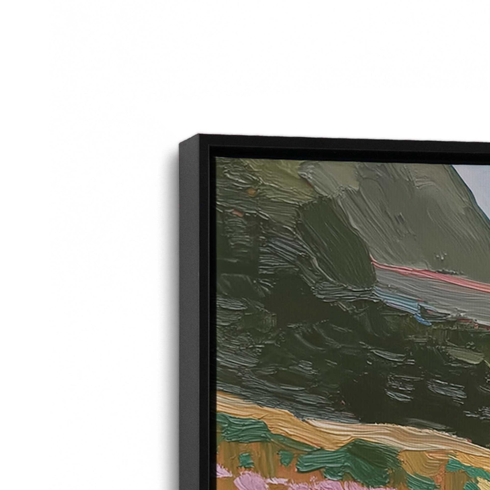 [Color:Satin Black], Picture of art in a Satin Black frame at an angle