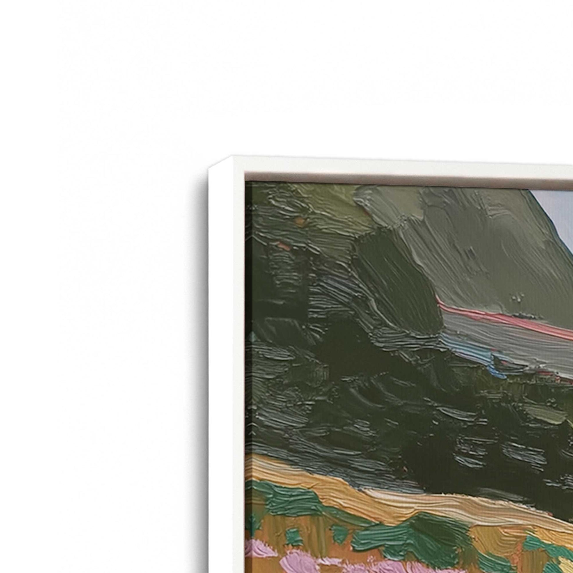 [Color:Opaque White], Picture of art in a White frame at an angle