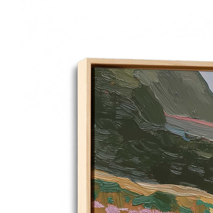 [Color:American Maple], Picture of art in a American Maple frame at an angle