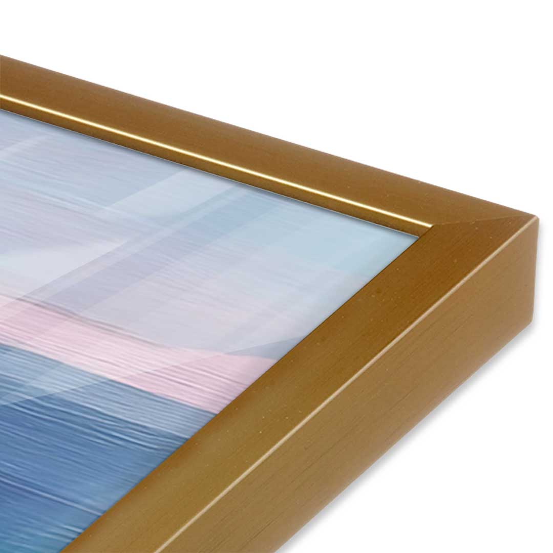 [Color:Polished Gold], Picture of art in a Polished Gold frame at an angle