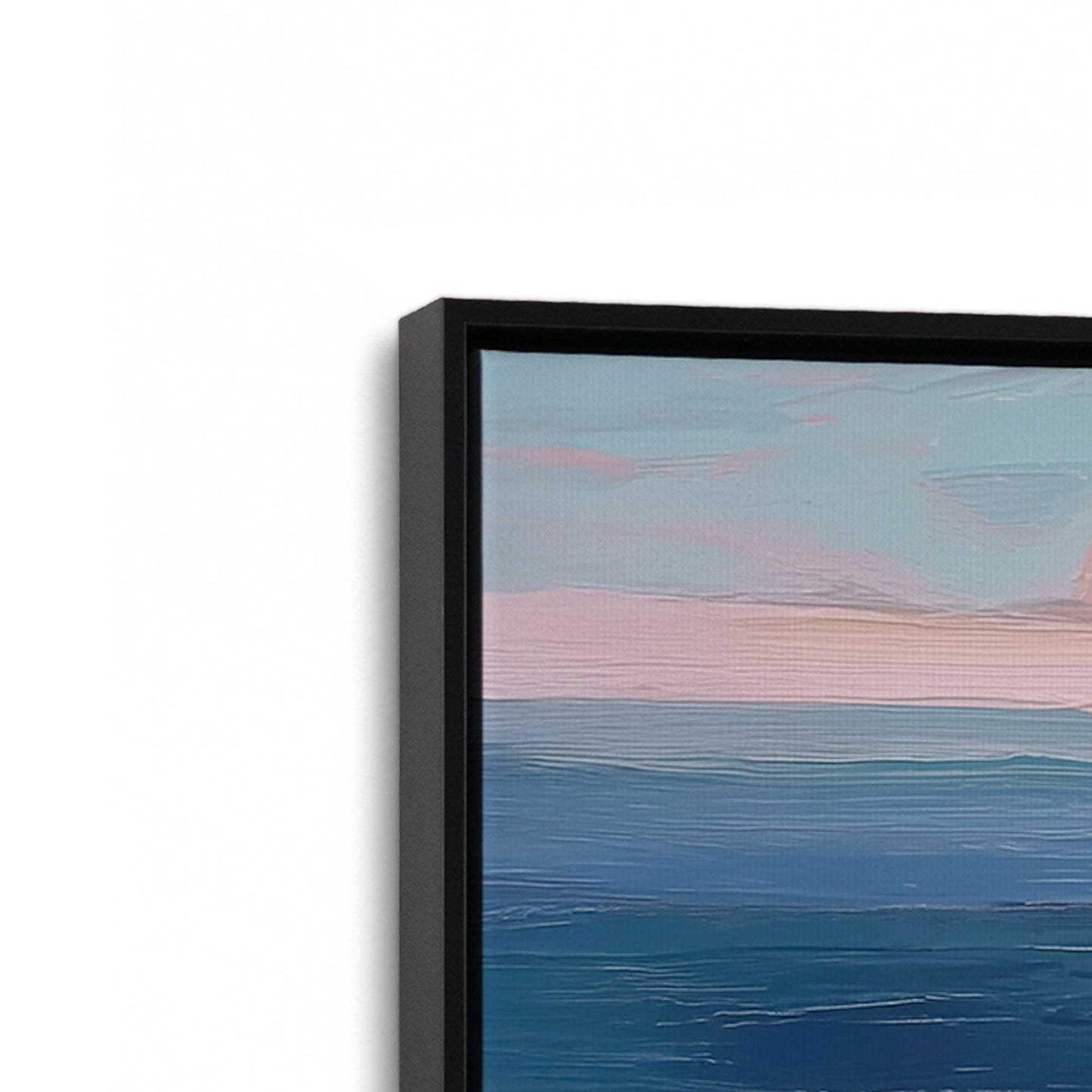 [Color:Satin Black], Picture of art in a Satin Black frame at an angle
