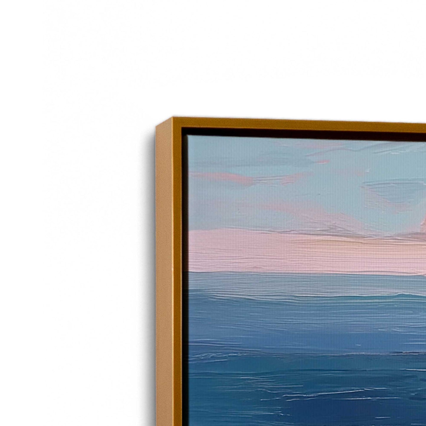 [Color:Polished Gold], Picture of art in a Polished Gold frame at an angle