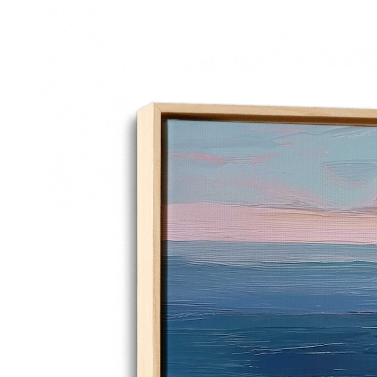[Color:American Maple], Picture of art in a American Maple frame at an angle