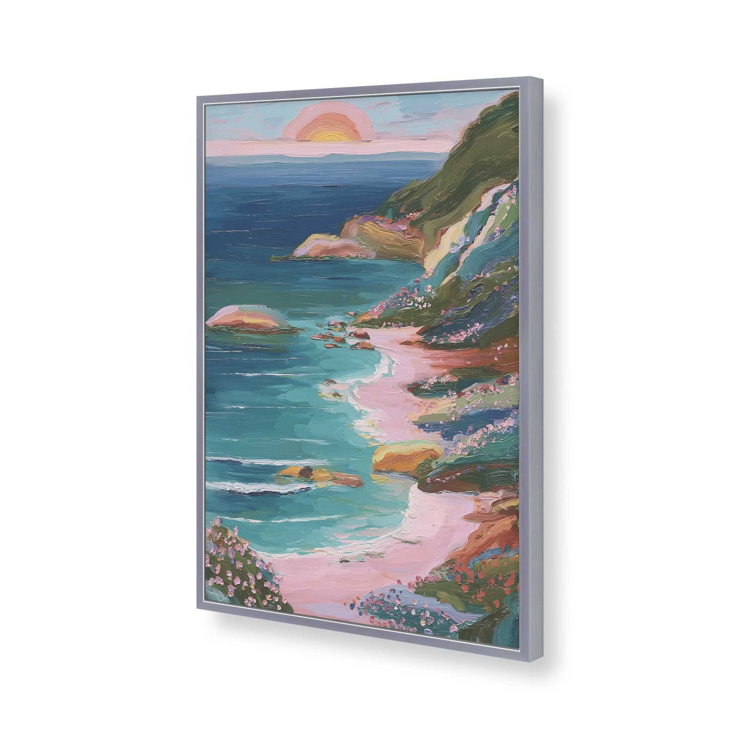 [Color:Polished Chrome], Picture of art in a Polished Chrome frame of the corner