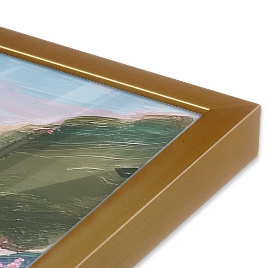[Color:Polished Gold], Picture of art in a Polished Gold frame at an angle